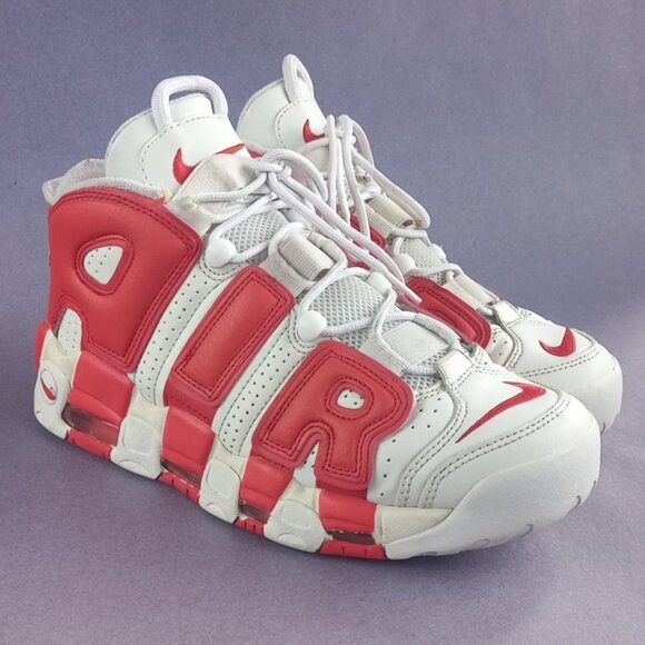 Nike Air More Uptempo Varsity Red Athletic Shoes 414962-100 - Picture 5 of 14